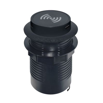 Încărcător fără fir încorporabil + USB A+C negru