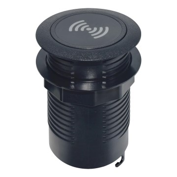Încărcător fără fir încorporabil + USB A+C negru