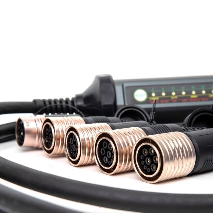 Încărcător portabil pentru vehicule electrice cu 4 adaptoare Type 2 32A/480V 22kW 5m IP67