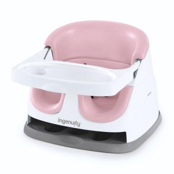 Ingenuity - Pernă booster 2în1 pentru scaun de masă BABY BASE, roz