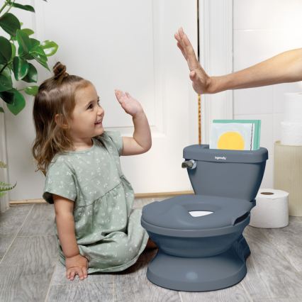 Ingenuity - Toaletă pentru copii MY SIZE, cu sunet, albastră, 2xAAA