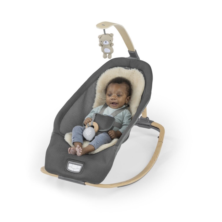 Ingenuity - Leagăn pentru copii cu vibrații și melodie EVERY SEASON WESLEY 3xC gri