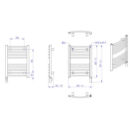 Instal Projekt - Radiator electric de baie AMBRE 300W 68x50 cm alb