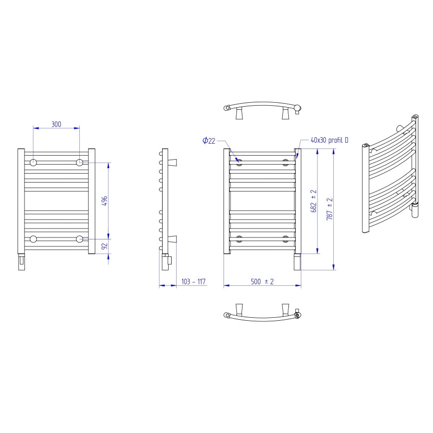 Instal Projekt - Radiator electric de baie AMBRE 300W 68x50 cm alb