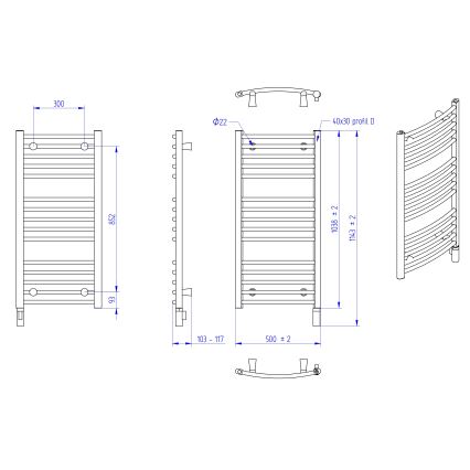 Instal Projekt - Radiator electric de baie AMBRE 400W 103x50 cm alb