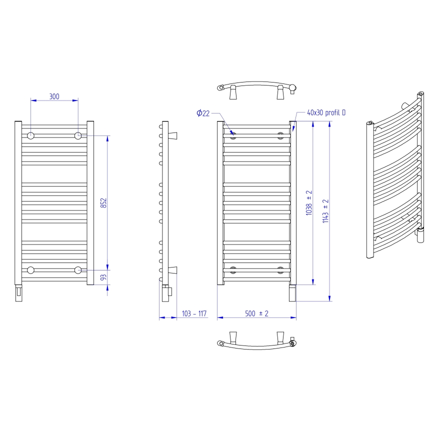 Instal Projekt - Radiator electric de baie AMBRE 400W 103x50 cm alb