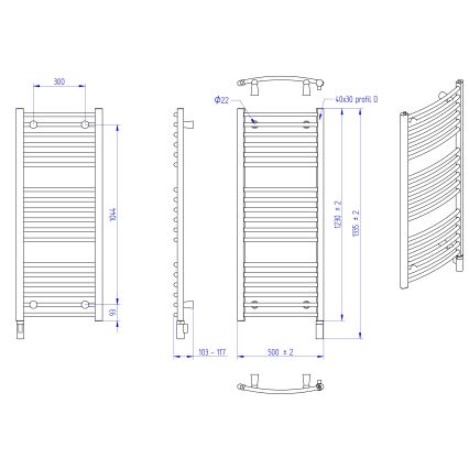Instal Projekt - Radiator electric de baie AMBRE 400W 123x50 cm alb