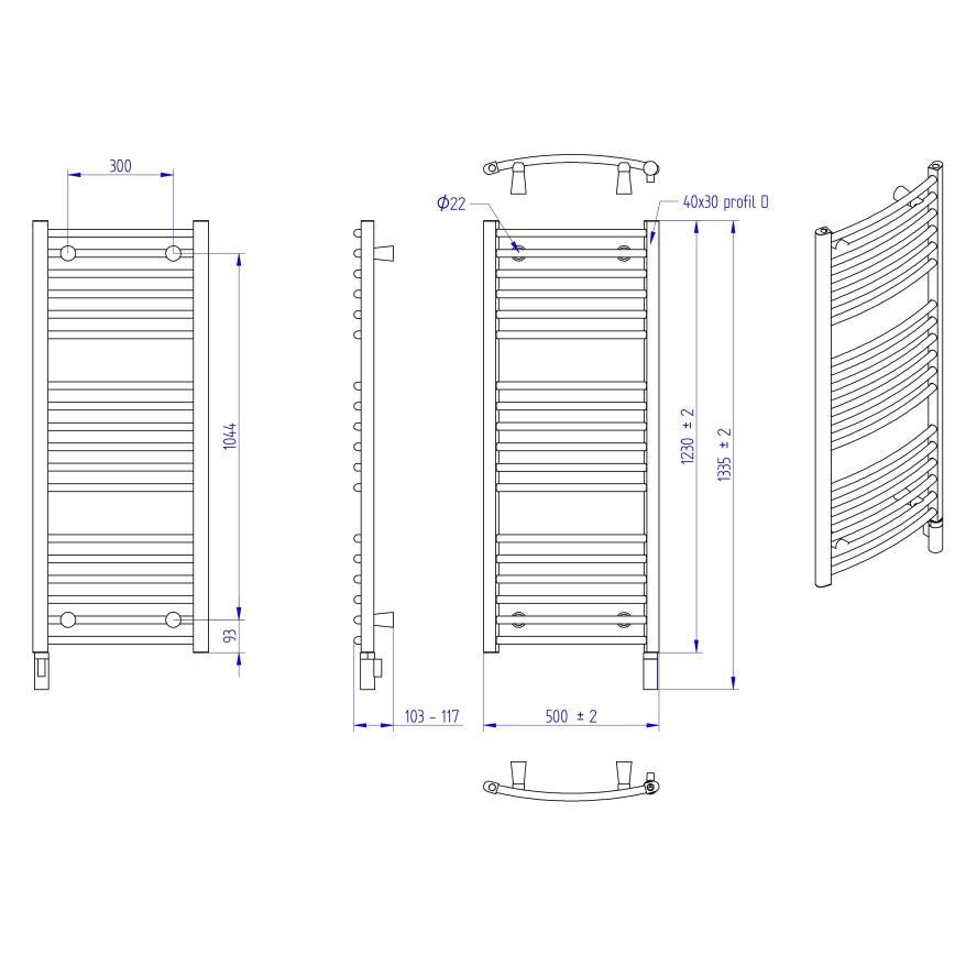 Instal Projekt - Radiator electric de baie AMBRE 400W 123x50 cm alb