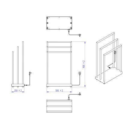 Instal Projekt - Uscător electric MOBE 105W 90x50 cm alb
