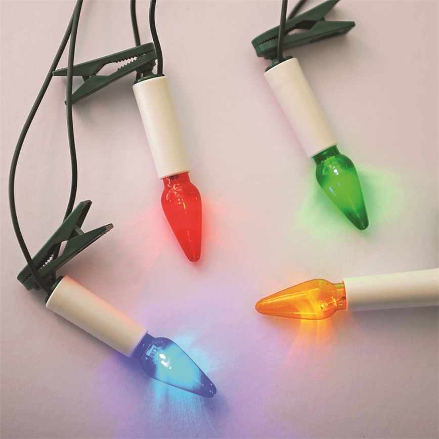 Lanț de crăciun FELICIA 16xE10/14V/230V colorat