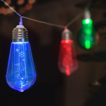 Instalație LED de Crăciun 10xLED/2xAA 2,2m multicoloră