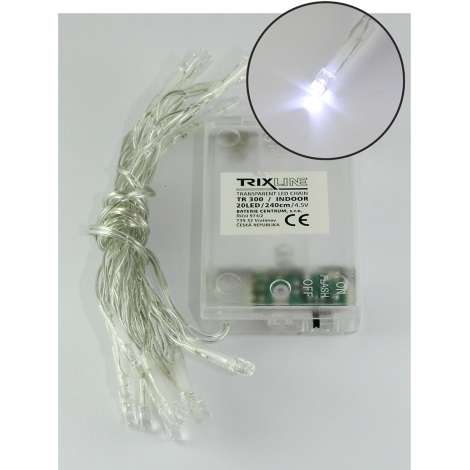Instalație LED de Crăciun 20xLED/2 funcții 2,4m alb rece