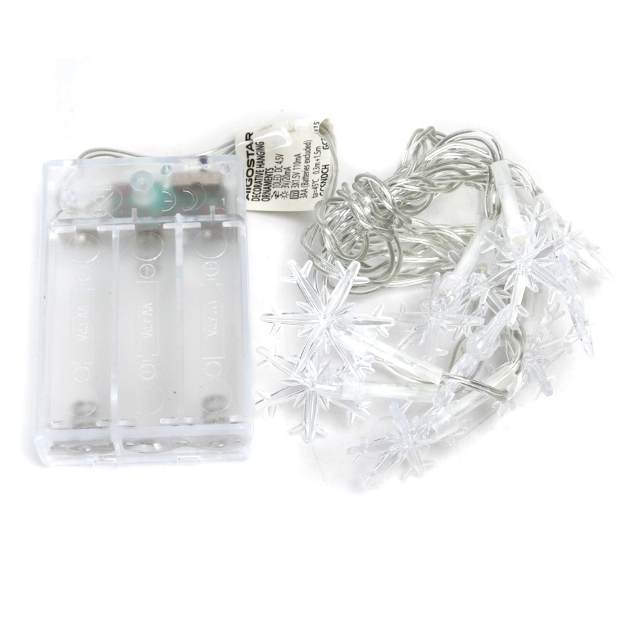 Instalație LED de Crăciun Aigostar 20xLED/3xAA 3,3m fulgi de zăpadă