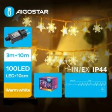 Instalație LED de Crăciun de exterior 100xLED/8 funcții 13m IP44 alb cald Aigostar
