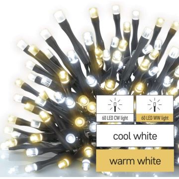 Instalație LED de Crăciun de exterior 120xLED/17m IP44 alb cald/rece