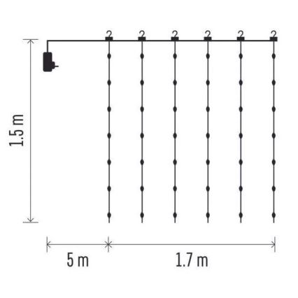 Instalație LED de Crăciun de exterior 180xLED/8 funcții 6,7 m IP44 alb cald