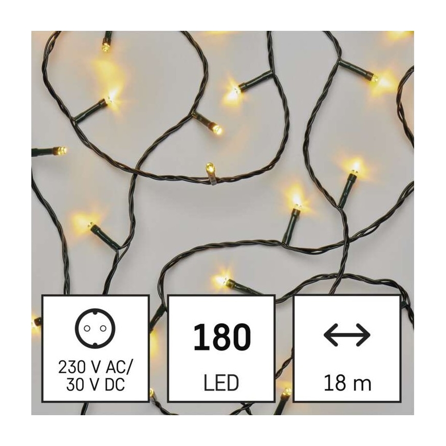 Instalație LED de Crăciun de exterior 180xLED/8 moduri 23m IP44 alb cald