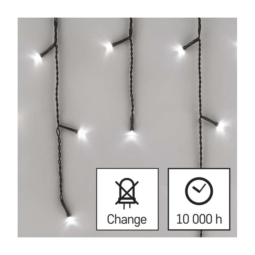 Instalație LED de Crăciun de exterior 200xLED/8 moduri 8,6m IP44 alb rece