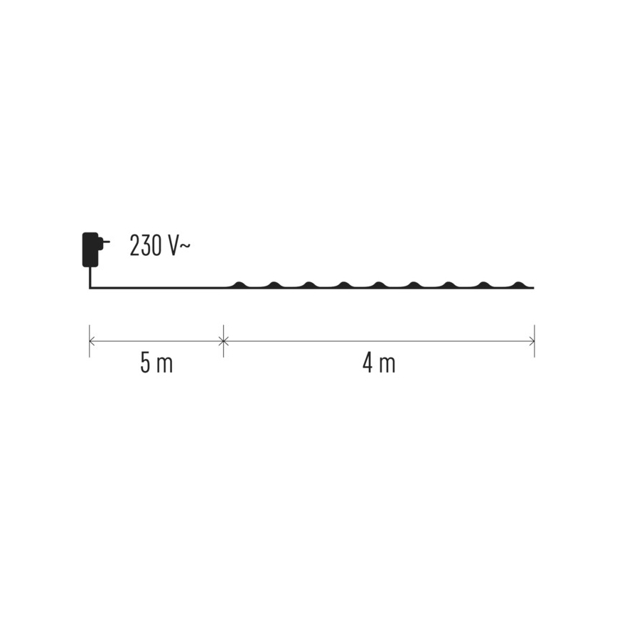Instalație LED de Crăciun de exterior 40xLED/2 funcții 9m IP44 alb rece
