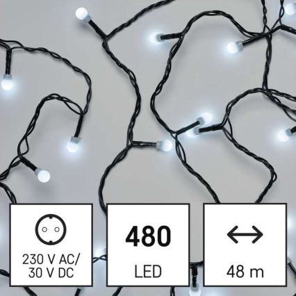 Instalație LED de Crăciun de exterior 480xLED/53m IP44 alb rece