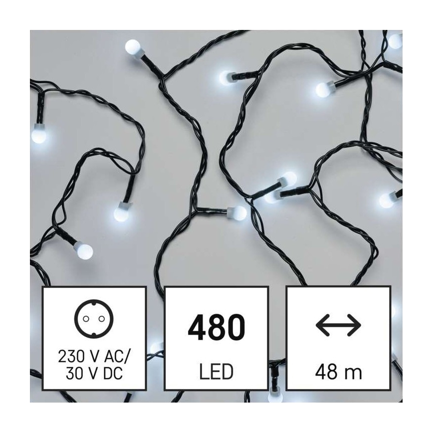 Instalație LED de Crăciun de exterior 480xLED/53m IP44 alb rece