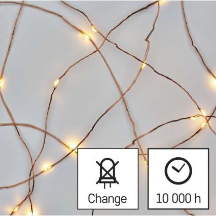 Instalație LED de Crăciun de exterior 75xLED/12,5m IP44 alb cald