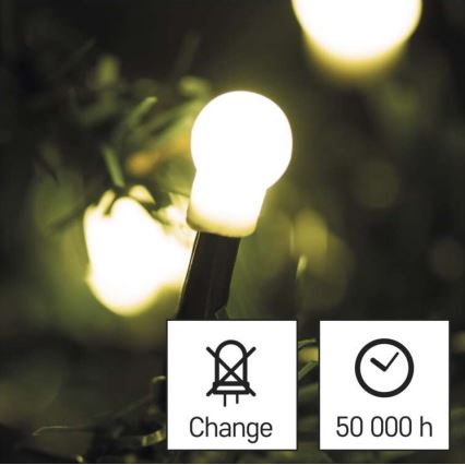 Instalație LED de Crăciun de exterior 80xLED/13m IP44 alb cald