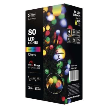 Instalație LED de Crăciun de exterior 80xLED 13m IP44 multicolor
