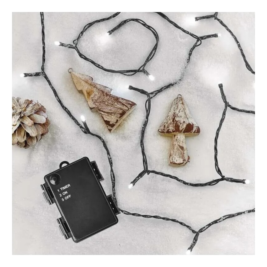 Instalație LED de Crăciun de exterior 80xLED/3xAA 6,1m IP44 alb rece