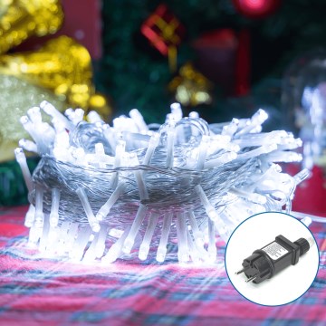 Instalație LED de Crăciun de exterior Aigostar 100xLED/8 funcții 13m IP44 alb rece