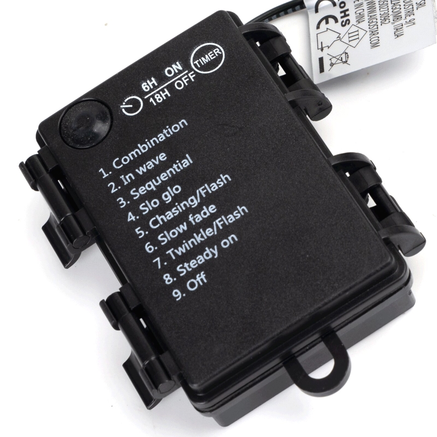 Instalație LED de Crăciun de exterior Aigostar 100xLED/8 funcții 3xAA 10,3m IP44 alb cald