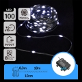 Instalație LED de Crăciun de exterior Aigostar 100xLED/8 funcții/3xAA 10,3m IP44 alb rece