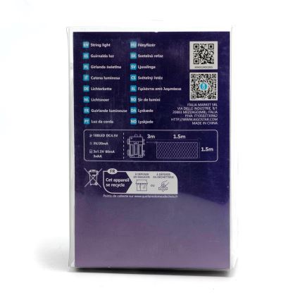 Instalație LED de Crăciun de exterior Aigostar 100xLED/8 funcții/3xAA 4,5x1,5m IP44 alb rece