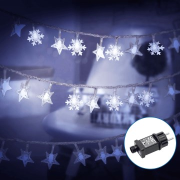 Instalație LED de Crăciun de exterior Aigostar 50xLED/8 funcții 8m IP44 alb rece