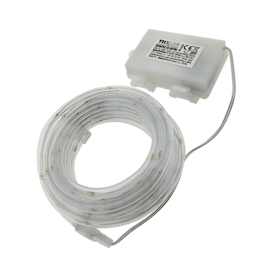 Instalație LED de Crăciun pentru exterior, 100 LED/3xAA, 5,45 m, IP44, multicolor