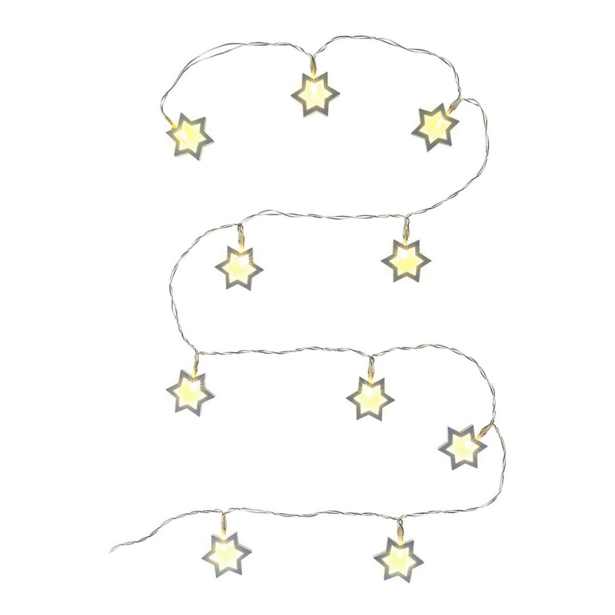 Instalație LED decorativă 10xLED/2xAA 1,8m alb cald lemn