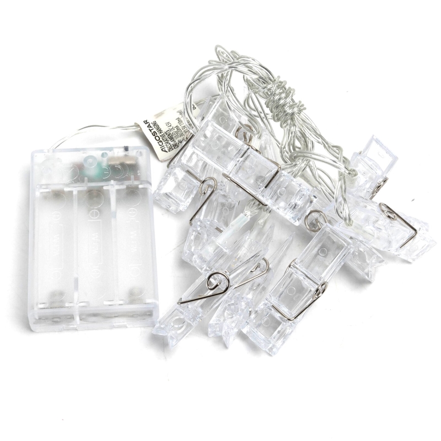 Instalație LED decorativă cu cleme Aigostar 20xLED/3xAA 3,3m alb cald