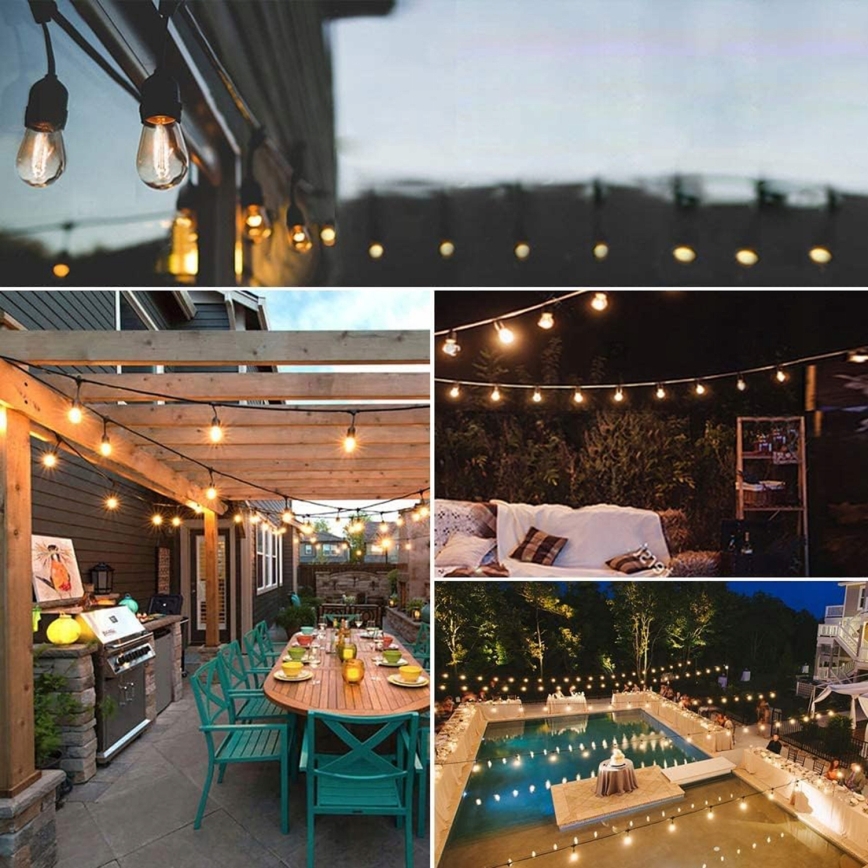 Instalație LED decorativă de exterior 5xE27/1W/230V 5,94 m IP44 negru