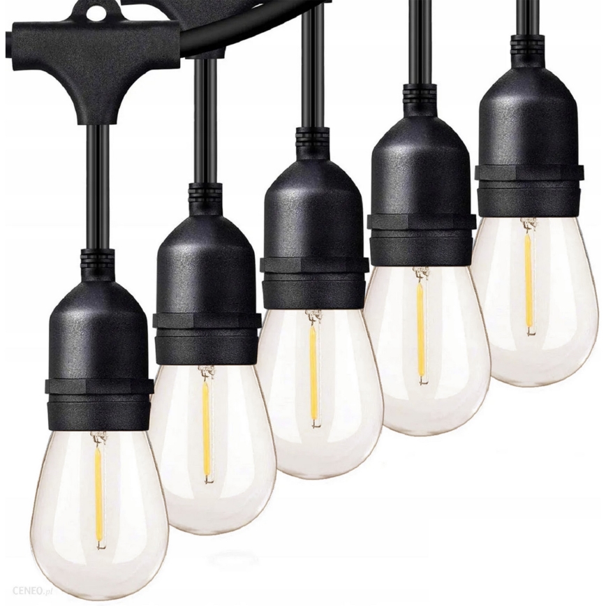Instalație LED decorativă de exterior 5xE27/1W/230V 5,94 m IP44 negru