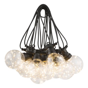 Instalație LED decorativă de exterior Globo 10xLED/0,27W/230V 7,5 m IP44 negru