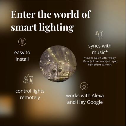 Instalație LED RGB de Crăciun de exterior 250xLED 20 m IP44 Wi-Fi Twinkly TWS250GOP-BEU