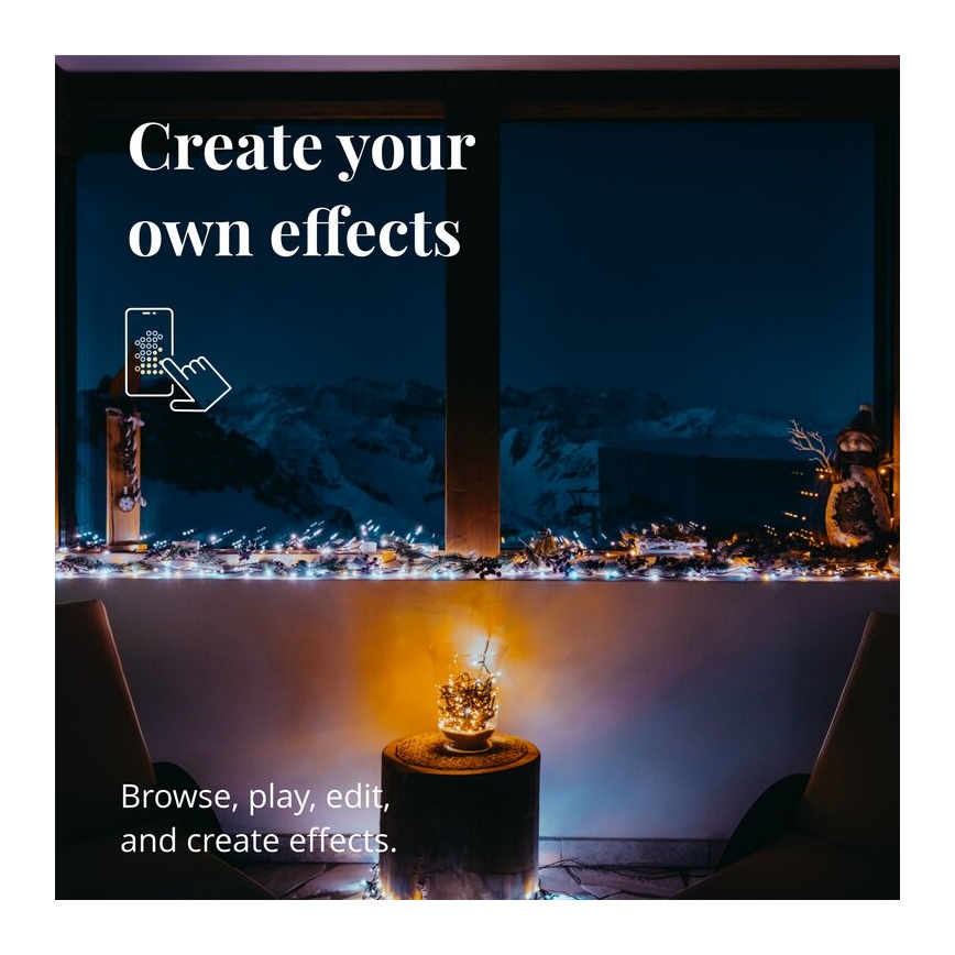 Instalație LED RGB de Crăciun de exterior 250xLED 20 m IP44 Wi-Fi Twinkly TWS250GOP-BEU