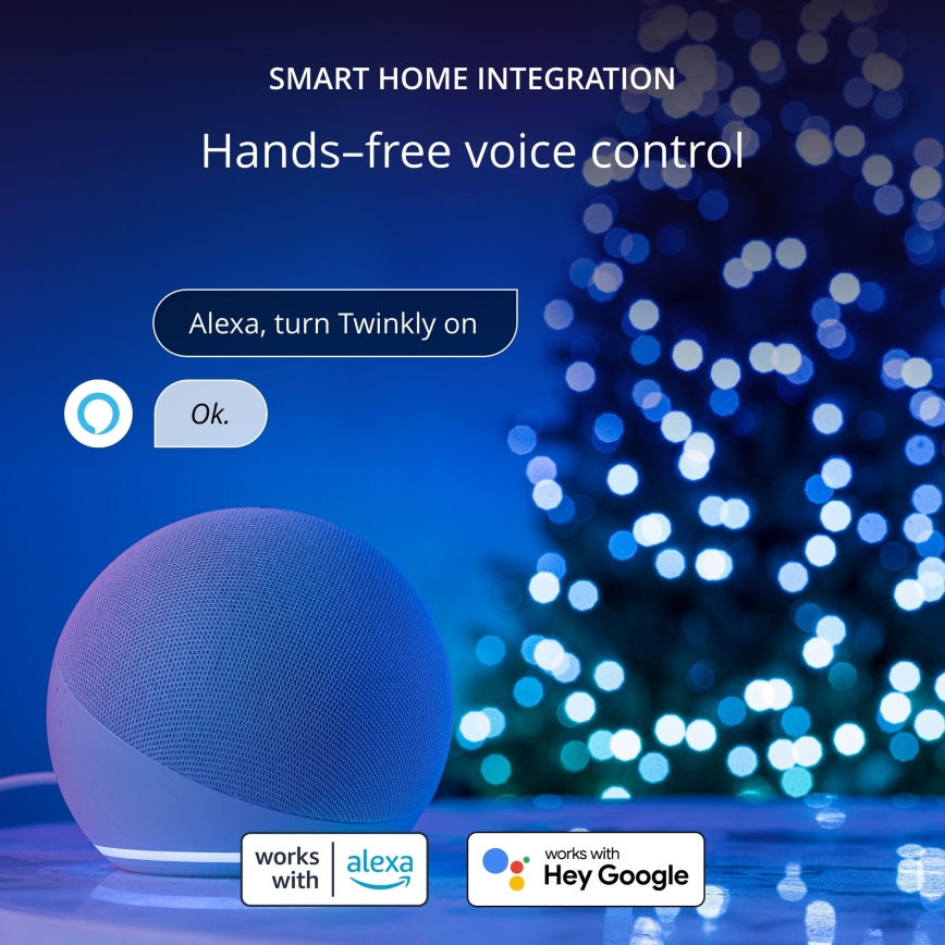 Instalație LED RGB dimabilă de Crăciun Twinkly CANDIES 100xLED 8 m USB Wi-Fi