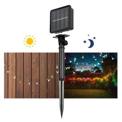 Instalație LED RGB solară 50xLED/0,12W/1,2V 1xAA IP44 600 mAh