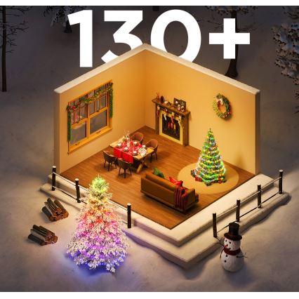 Instalație LED RGBICW de Crăciun de exterior Govee 2700-6500K 20m Wi-Fi Matter IP66