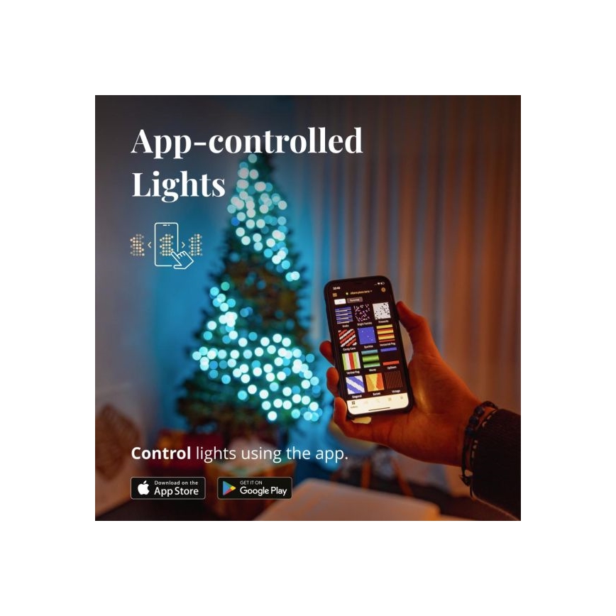 Instalație LED RGBW dimabilă de Crăciun de exterior STRINGS 250xLED 23,5m IP44 Wi-Fi Twinkly