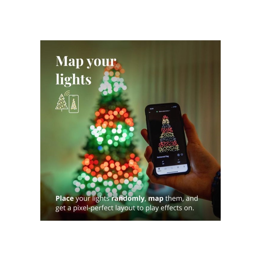 Instalație LED RGBW dimabilă de Crăciun de exterior STRINGS 250xLED 23,5m IP44 Wi-Fi Twinkly