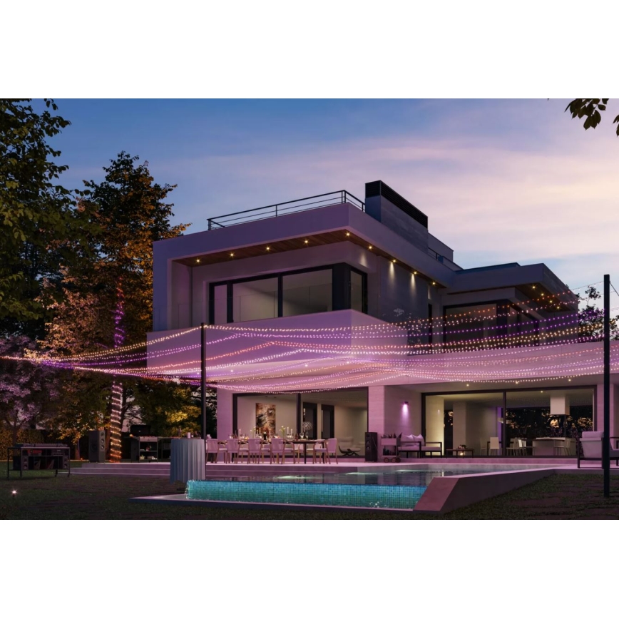 Instalație LED RGBW dimabilă de exterior de Crăciun Philips HUE WHITE AND COLOR AMBIANCE 250xLED 24,4 m 2000-6500K IP54
