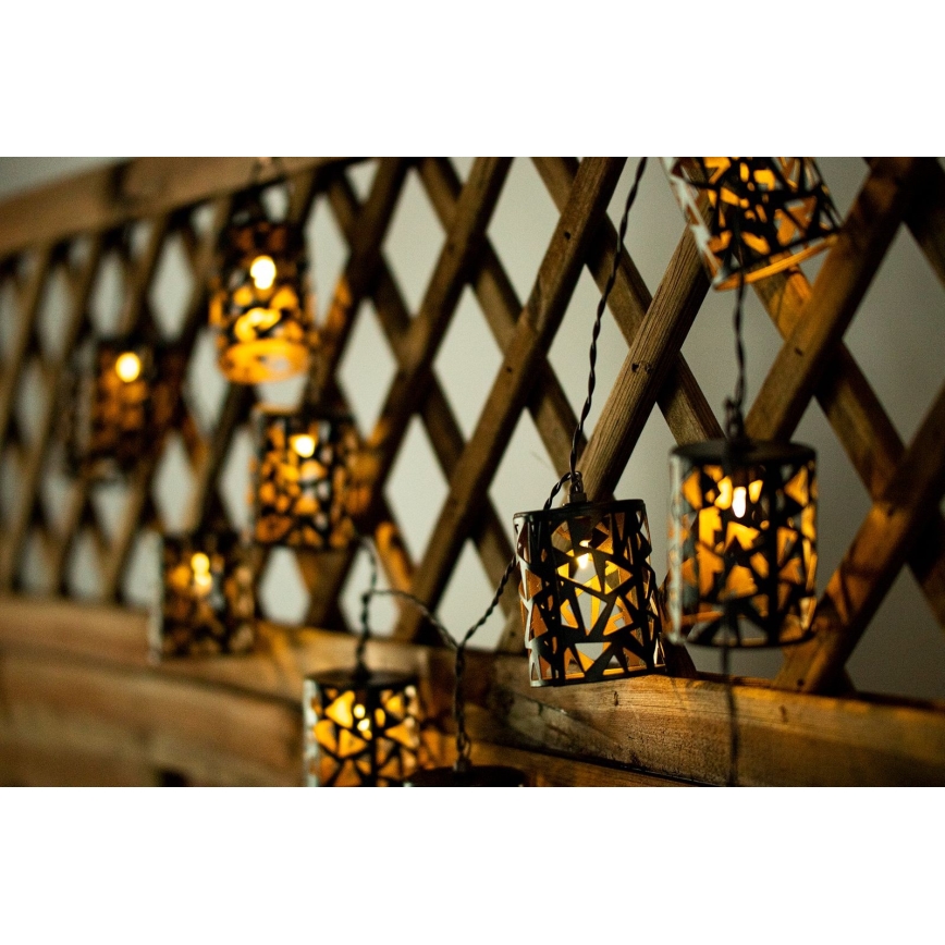 Instalație LED solară 10xE12/3,65m 600 mAh IP44 alb cald