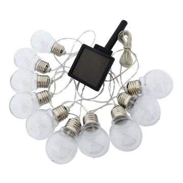 Instalație LED solară 10xLED/1,2V 2m 300 mAh IP44 alb cald